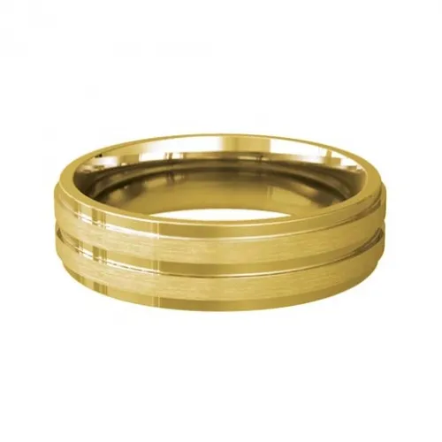 Patterned Designer Yellow Gold Wedding Ring - Miele